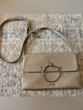 Nine West Taupe Crossbody Bag with Silver Ring Detail